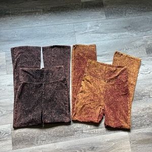 Zenana Signature Mineral Wash High Waisted Flare Yoga Pants -Large